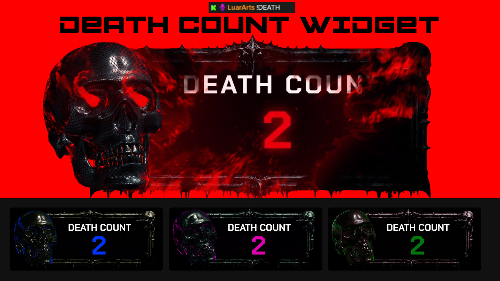 3D Death Counter Widget (Reactive with Chat)
